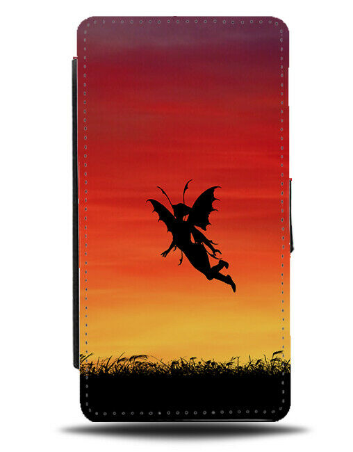 Fairy Silhouette Flip Cover Wallet Phone Case Fairies Sunset Sunrise Photo i240