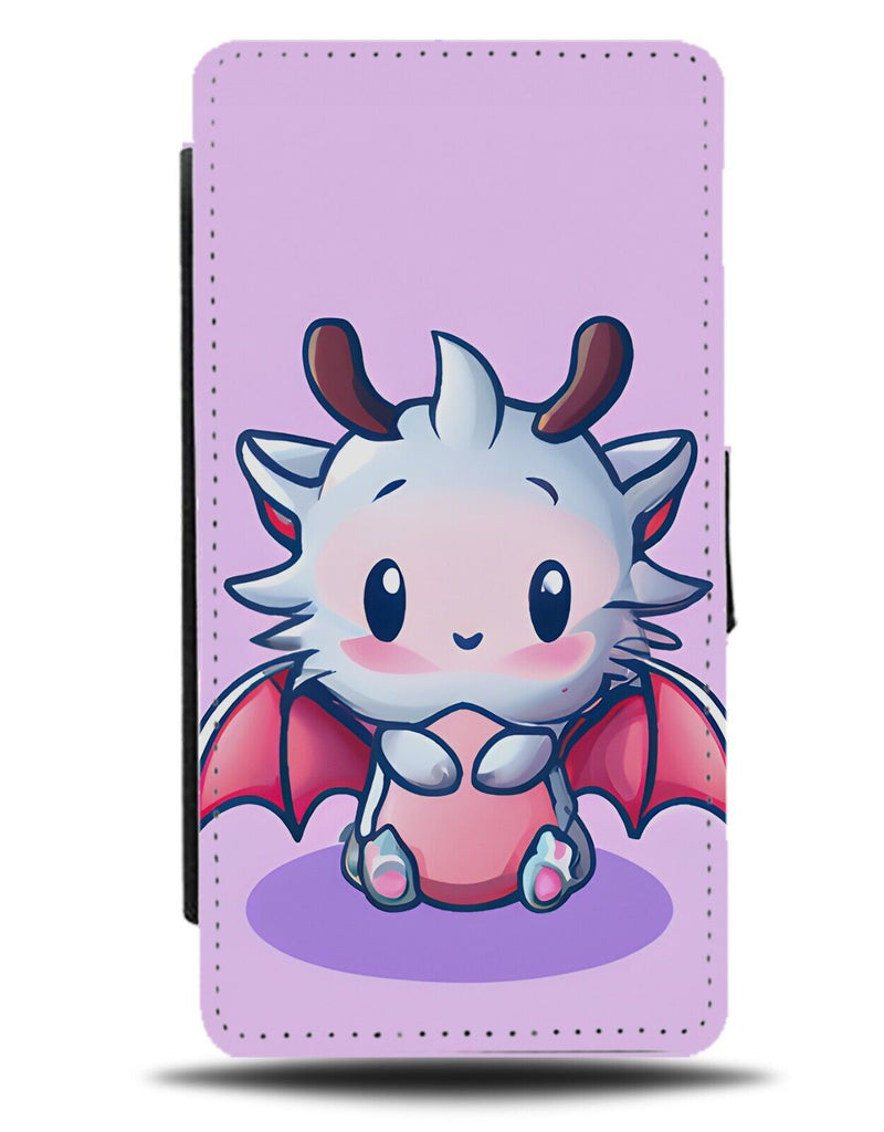 Cute Purple Kawaii Baby Dragon Flip Wallet Case Dragons Wing Wings Kids AL99