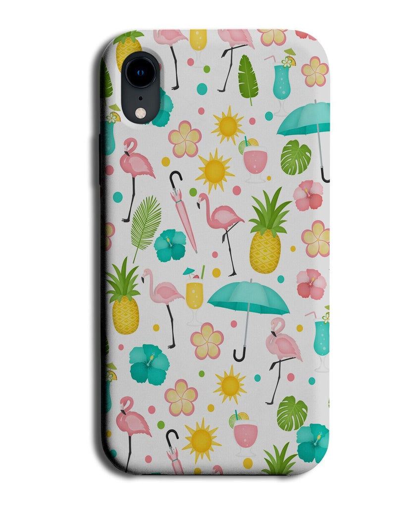 Tropical Flamingos Phone Case Cover Summer Symbols Pineapples Holiday Hols AY58