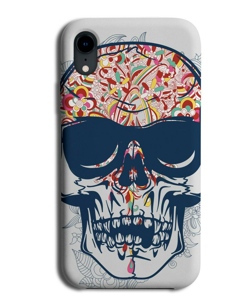 Colourful Floral Skull Phone Case Cover Stains Print Picture Face Skeleton E270