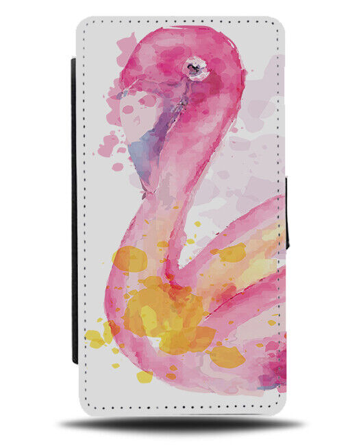Flamingo Watercolour Oil Painting Picture Flip Wallet Case Artist Art Work J404