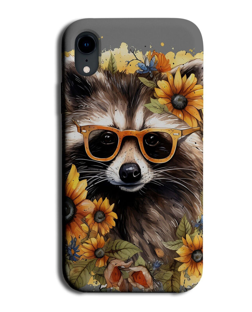 Sunflower Racoon Face Phone Case Cover Sunflowers Raccoons Raccoon Head DH24