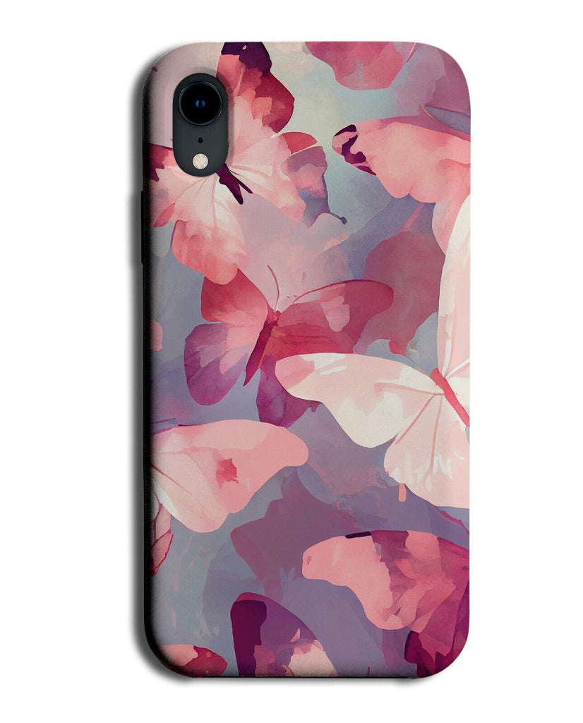Pink Butterflies Flying Painting Phone Case Cover Shades Of Pink Moths AF49