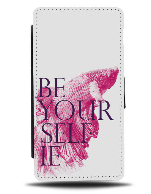 Be Your Selfie Flip Wallet Phone Case Samurai Fighting Fish Psychedelic E451