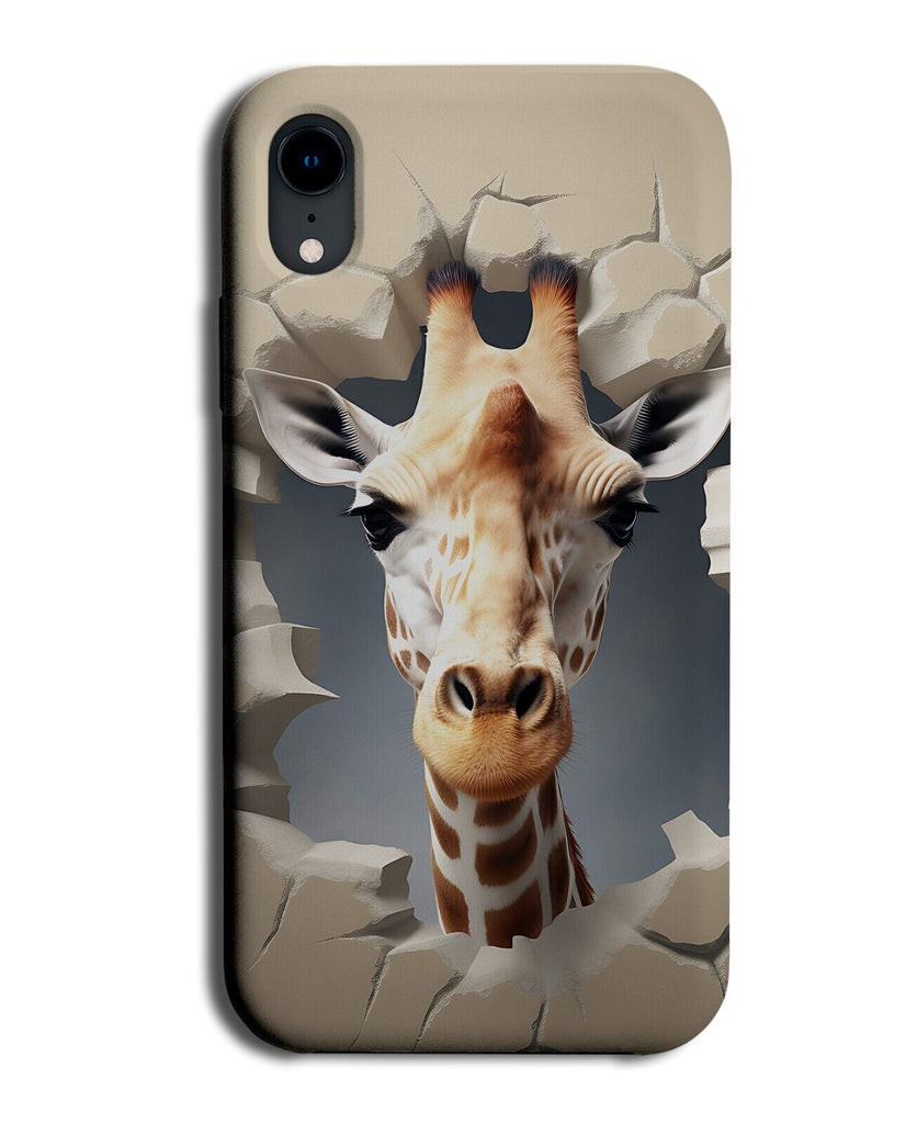 Funny Giraffe Head Through Phone Case Cover Giraffes Novelty Wall 3D Animal CV85