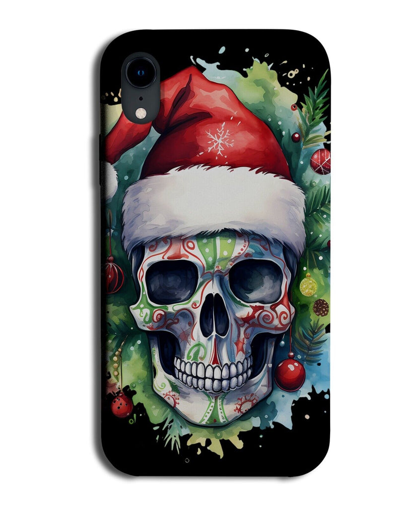 Christmas Skull In Santa Hat Phone Case Cover Skulls Face Gothic Goth Grung CA80