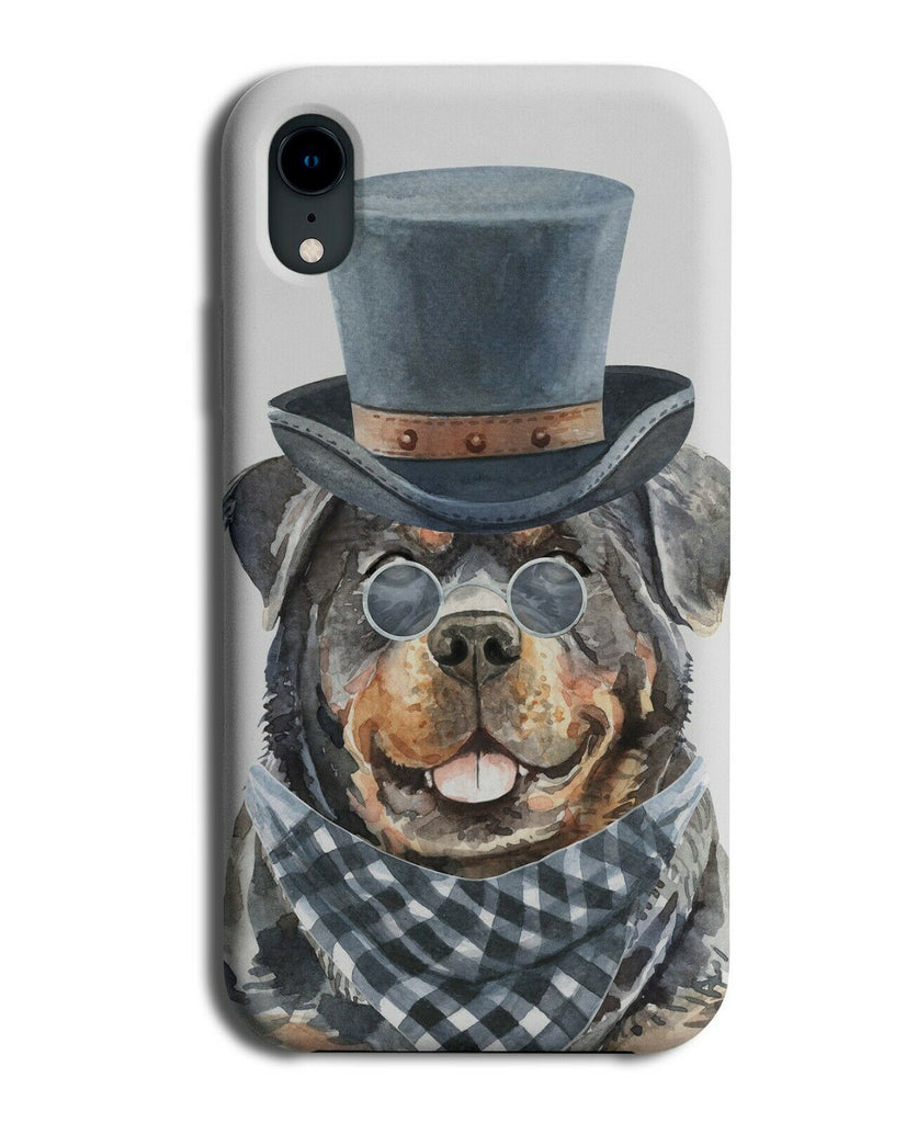 Gentleman Rottweiler Phone Case Cover Funny Tophat Top Hat Gift Costume K750