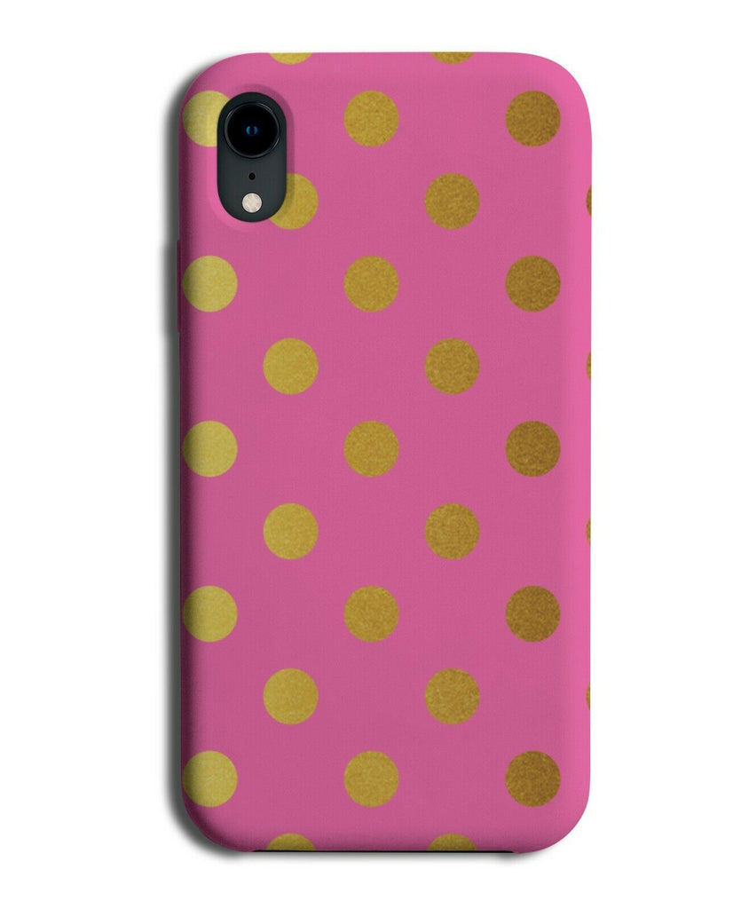 Hot Pink and Golden Polka Dots Phone Case Cover Dots Pattern Print Gold i572