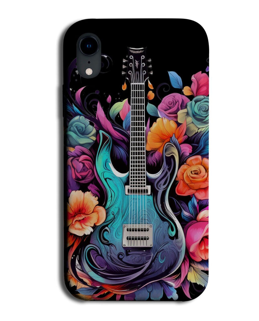 Floral Electric Guitar Pop Art Phone Case Cover Graffiti Guitarist Novelty Da25