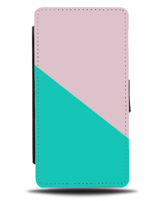 Baby Pink And Turquoise Green Coloured Flip Cover Wallet Phone Case i348