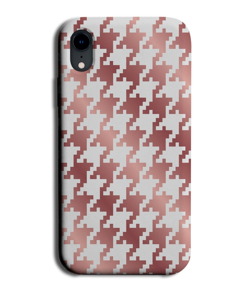 Rose Gold Dogstooth Phone Case Cover Dog Tooth Pattern Print Novelty Girls BA01