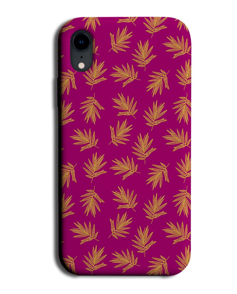 Hot Pink And Golden Tropical Leaves Phone Case Cover Leafs & Leaf Leave Q8883