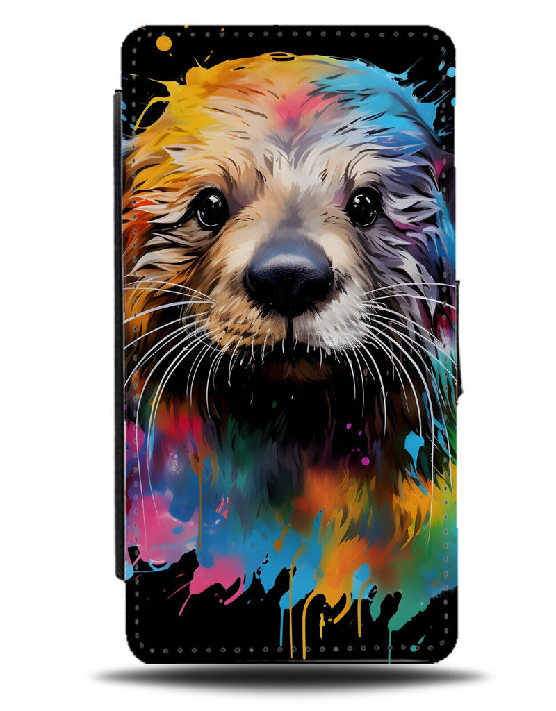 Colourful Pop Art Sea Otter Flip Wallet Case Otters Oter Novelty Face Fun DF66