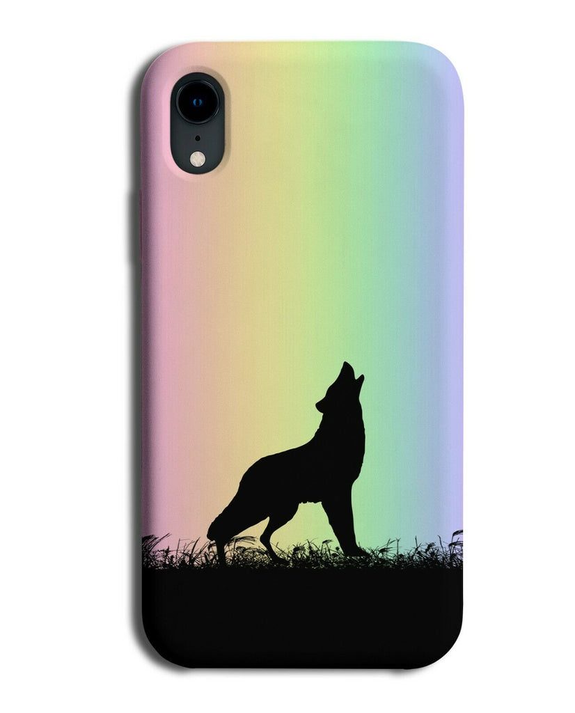 Wolf Silhouette Phone Case Cover Wolves Rainbow Colourful I104
