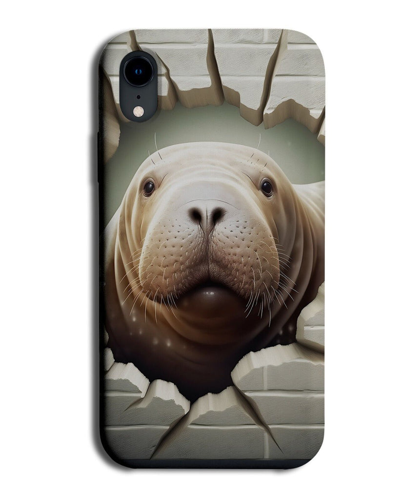 Novelty Walrus Head Through Cracked Wall Phone Case Cover Funny Humorous DG57