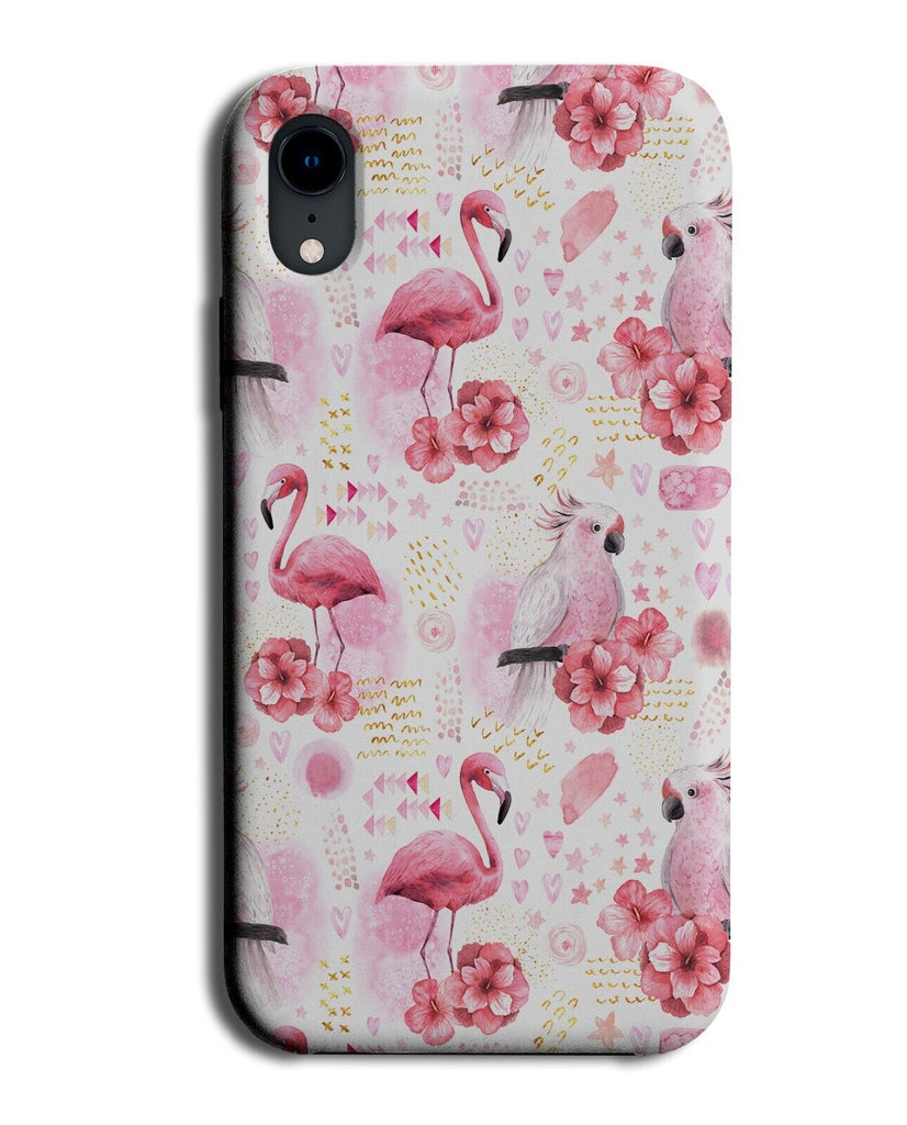 Baby Pink Flamingos and Parrots Phone Case Cover Parrot Girl Girls Floral Bc82
