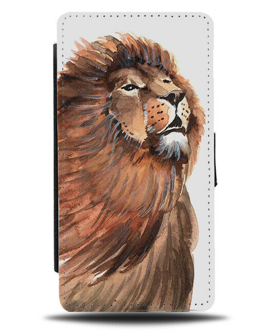 Childs Lions Mane In The Wind Flip Wallet Case Lion Face Head Kids Picture H273