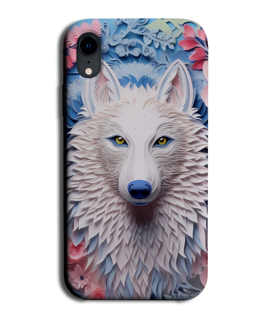 Novelty Artic Wolf Phone Case Cover Wolfs Face Floral Flowers Style Boho CE01
