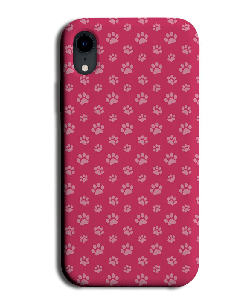 Dark Pink Paw Print Phone Case Cover Paws Marks Shapes Dog Cat Dogs Cats DF26