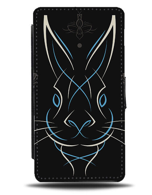 Artistic Rabbit Animal Lines Flip Wallet Case Bunny Rabbits Psychedelic K178