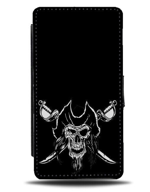 Pirates Skull and Swords Flip Wallet Case Skulls Vintage Gothic Goth Dark K039