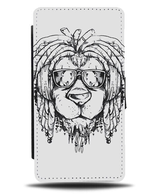 Rastafarian Lion Flip Wallet Case Head Braids Braid Hair Long Sunglasses J718