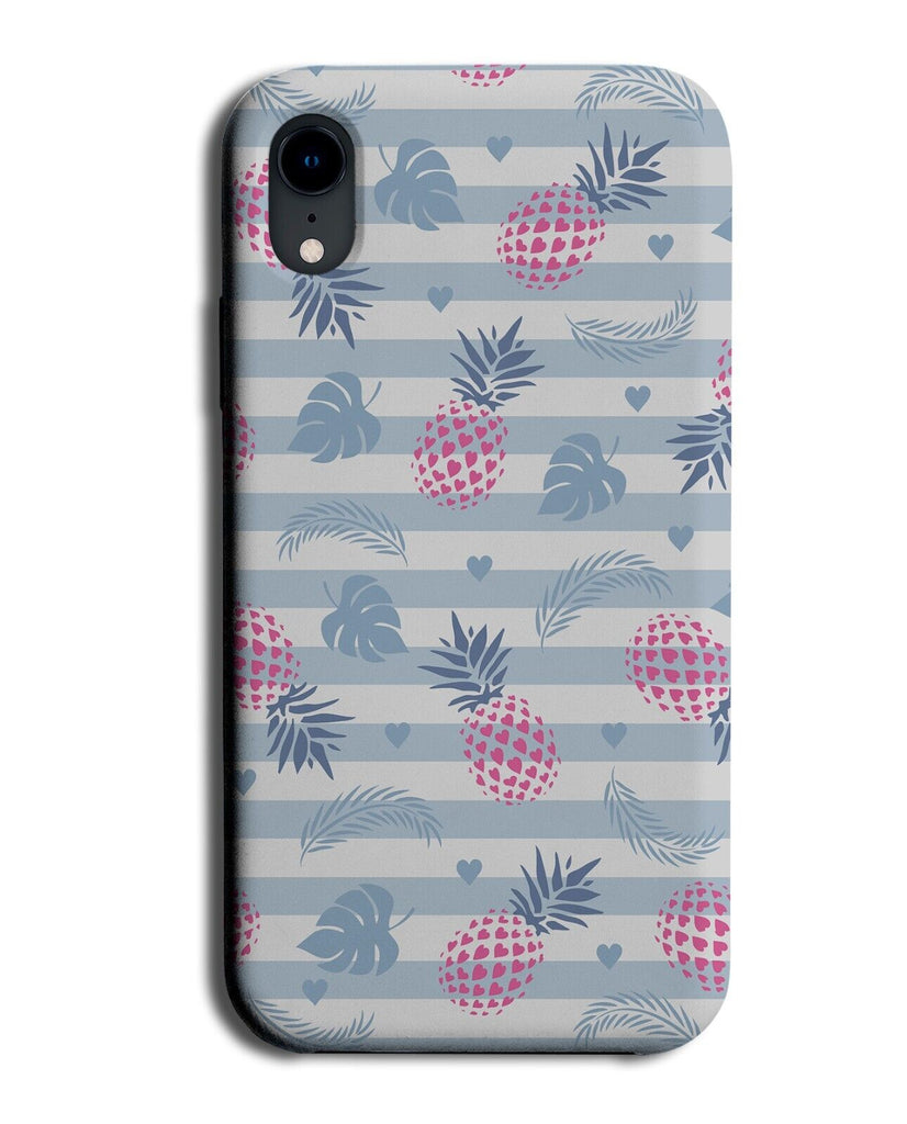 Retro Striped Pineapples Phone Case Cover Pink Leaves Banana Exotic Fruits CN15