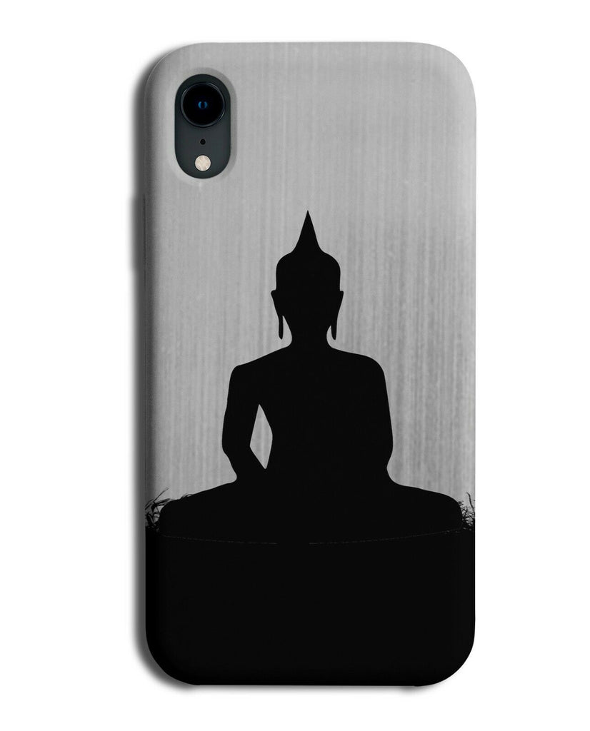 Buddha Silhouette Phone Case Cover Buddhist Statue Buddhism Silver Grey i692