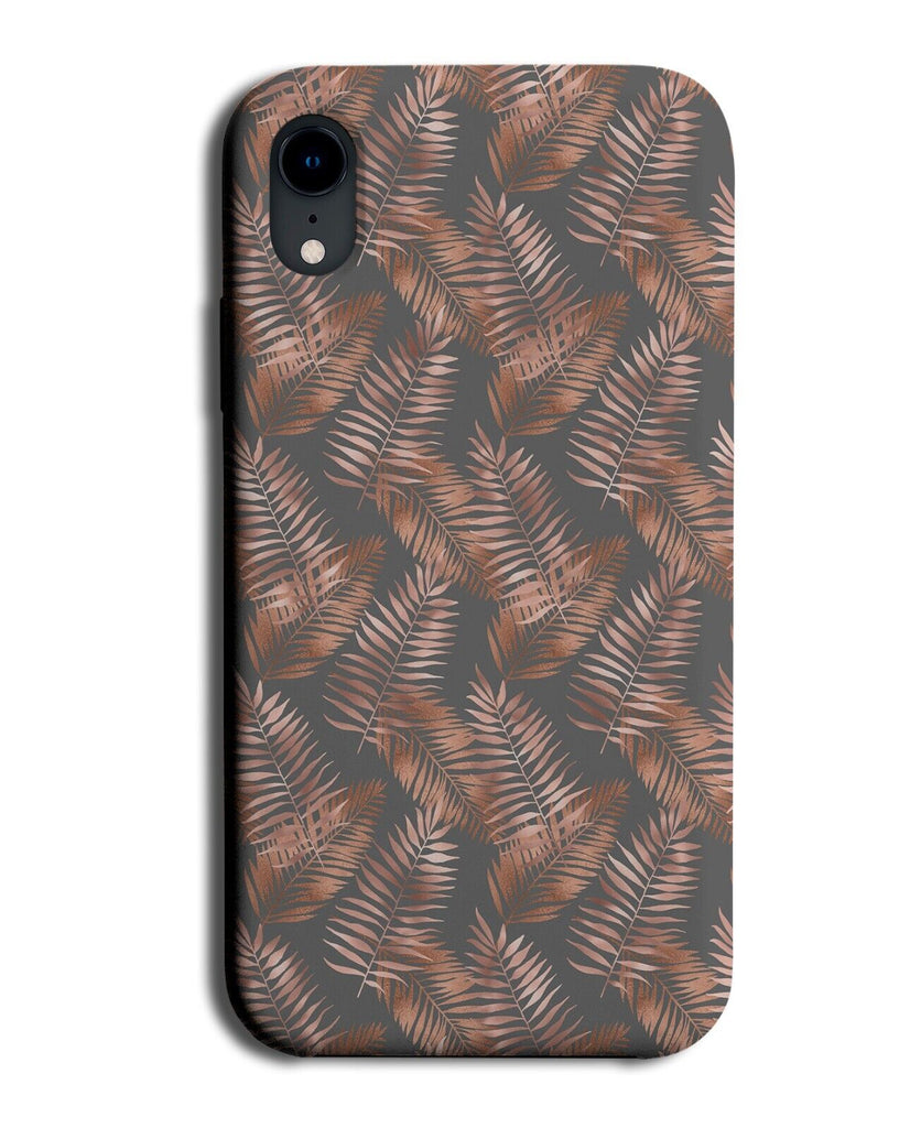 Grey and Rose Gold Phone Case Cover Leaves Leaf Branches Coloured Style CC86