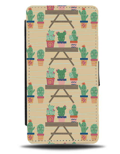 Orange Cactus Plant Pot Flip Wallet Case Garden E977