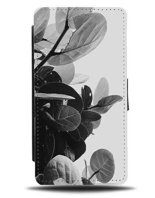 Artistic Wild Leaves Flip Wallet Case Floral Leafy Stems Shapes Outlines G891