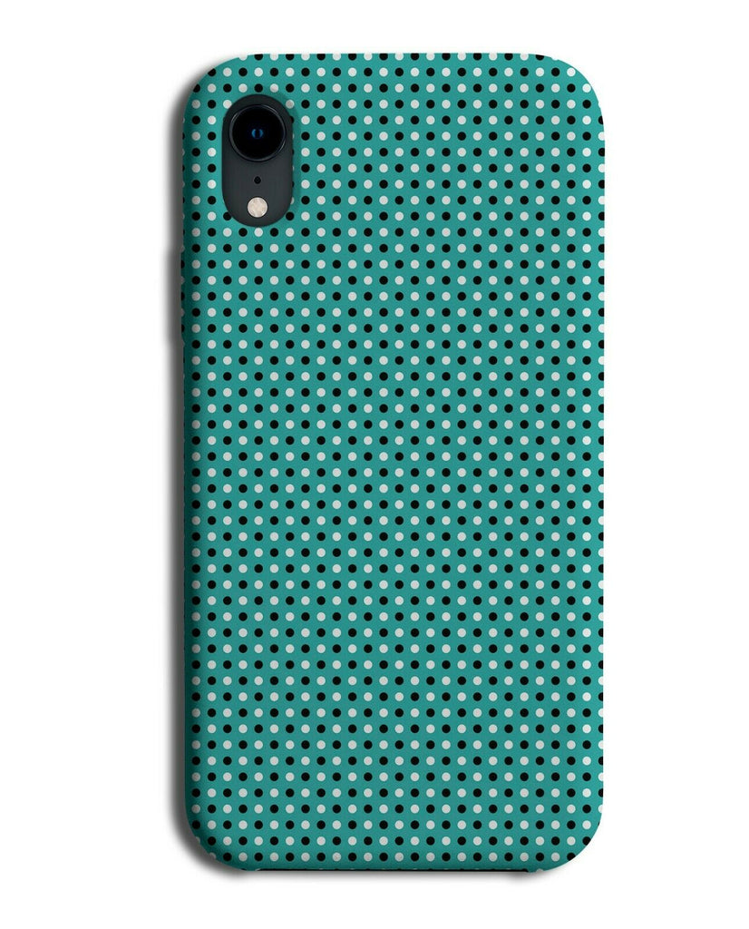 Turquoise Green Phone Case Cover Black White Dotted Dots Tiny Shapes Points G627