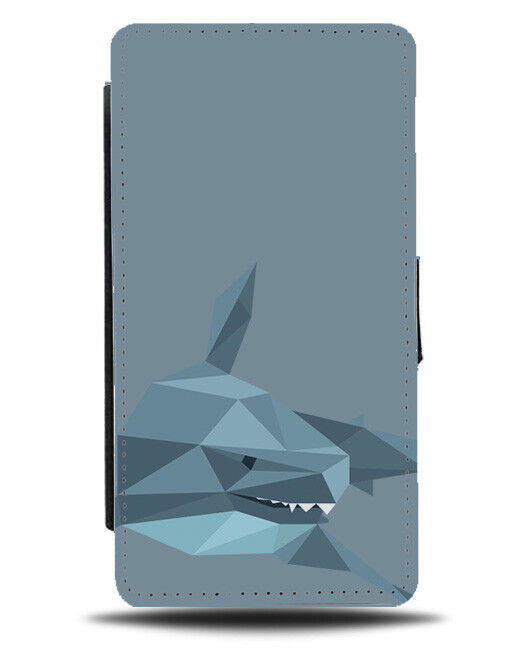 Geometric Shark Shapes Flip Wallet Case Design Theme Style Shaped Sharks K261