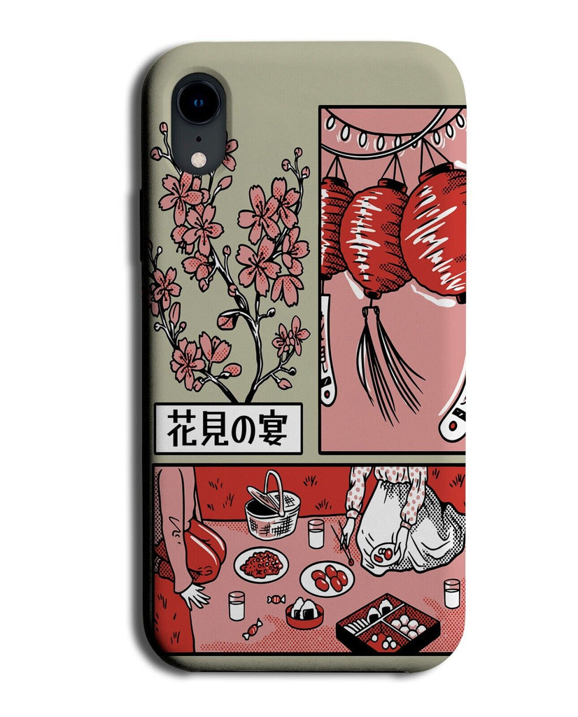 Japanese Comic Strip Flowers Phone Case Cover Picnic Food Japan Anime P097