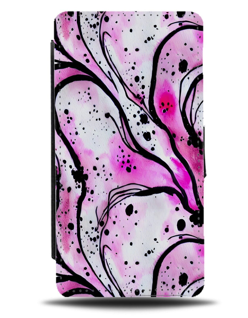 Pink Paint Splats Graffiti Style Flip Wallet Case Splat White Black Purple CJ90