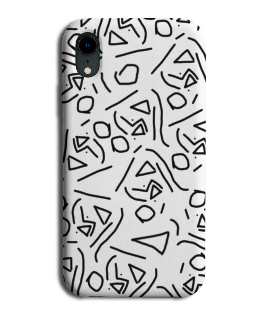 90s Handdrawn Marks Phone Case Cover Hand Drawn Squiggles Lines 80s B584