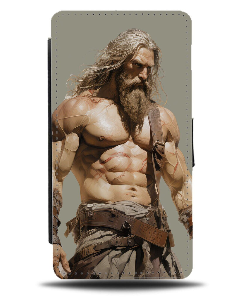 Blonde Beard Viking Warrior Flip Wallet Case Fighter Abs Muscles Fit Muscle CT40