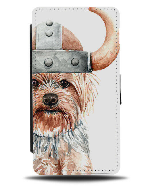 Yorkshire Terrier Flip Wallet Phone Case Dog Pet Viking Fancy Dress Hat K660