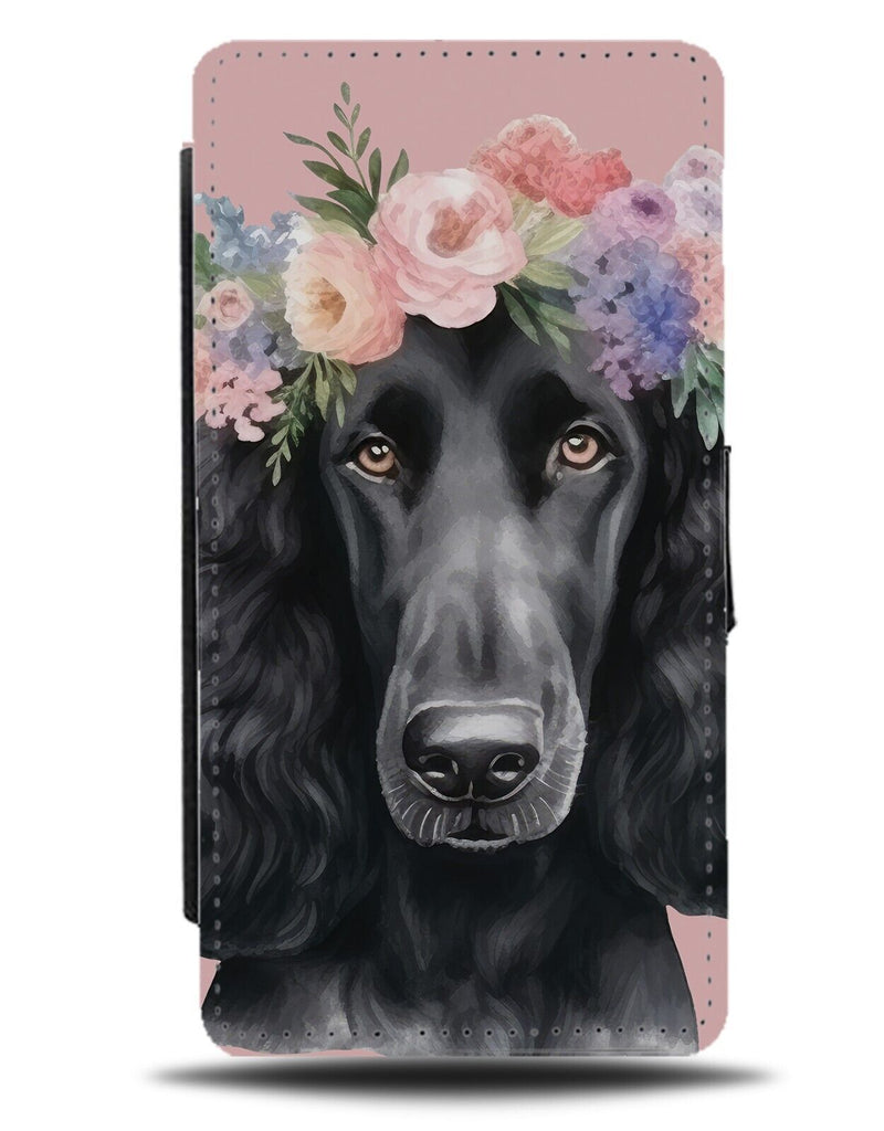 Black Poodle Dog Face Flip Wallet Case Poodles Coloured Breed Novelty Pink DG64