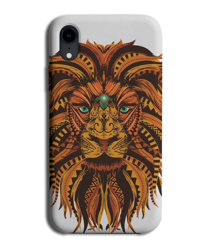 Tribal Steam Punk Lion Head Phone Case Cover Steampunk Retro Bronze J709