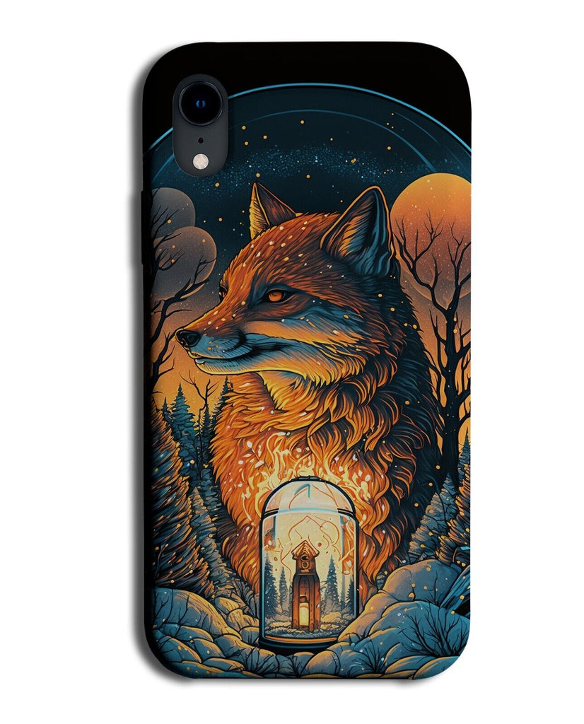 Fox Christmas Candle Lantern Design Phone Case Cover Foxes Cartoon Red DA28