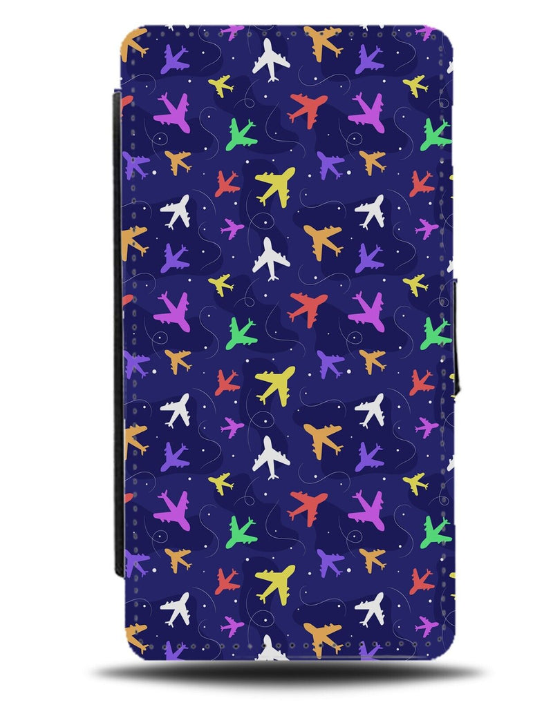 Colourful Airplanes Pattern Flip Wallet Case Airplane Air Plane Planes CN18