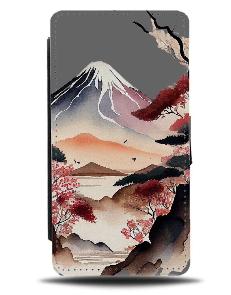 Japanese Mountain Flip Wallet Case Mountains Scenery Style Japan Mountains AU65