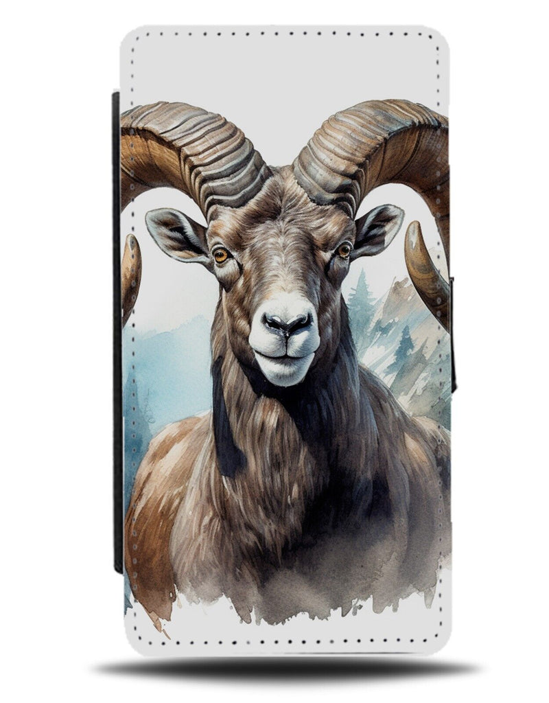 Big Horn Sheep Flip Wallet Case Sheeps Forest Horned Horns Goat Ibex Ram CE09
