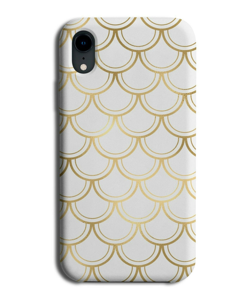 Golden and White Fish Scales Phone Case Cover Scale Pattern Gold Coloured F644