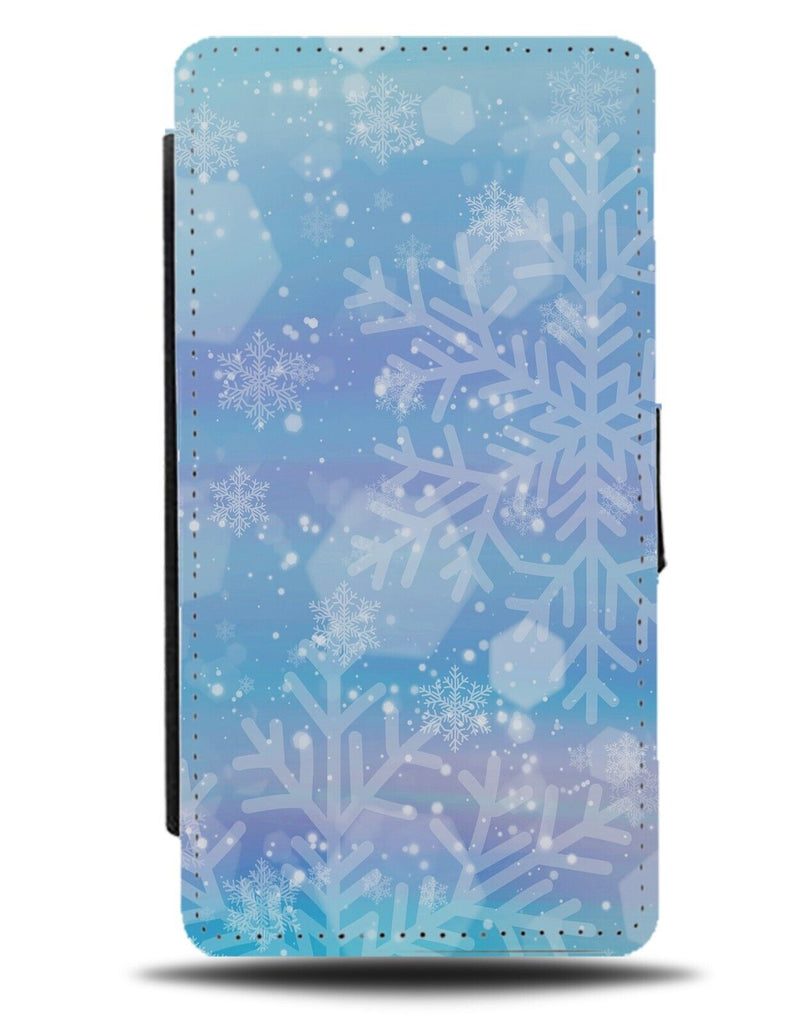 Christmas Snowflakes Flip Wallet Case Snow Flakes Snowflake Shape Ice Blue CA83