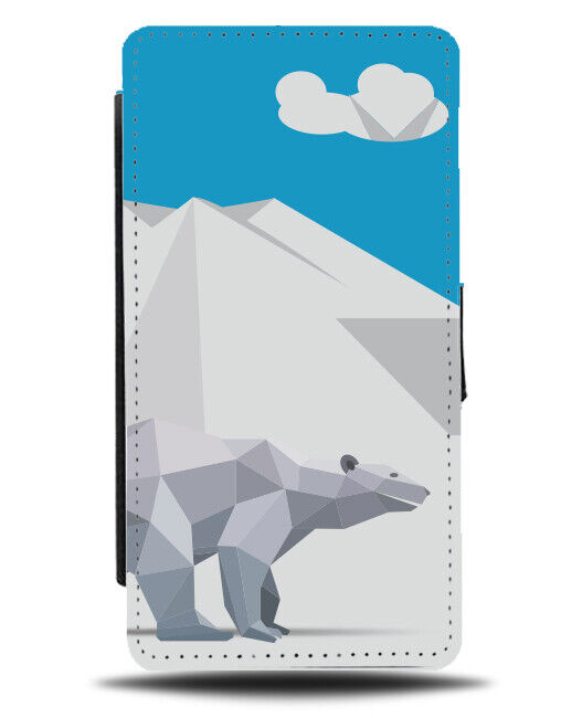 Origami Polar Bear Shapes Flip Wallet Case Beats Artic Snow Paper K905