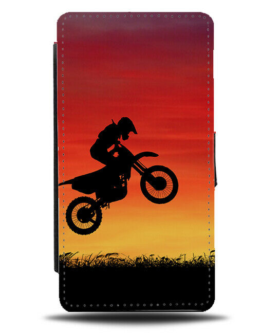 Motorbike Flip Cover Wallet Phone Case Motor Bike Helmet Sunrise Sunset i766