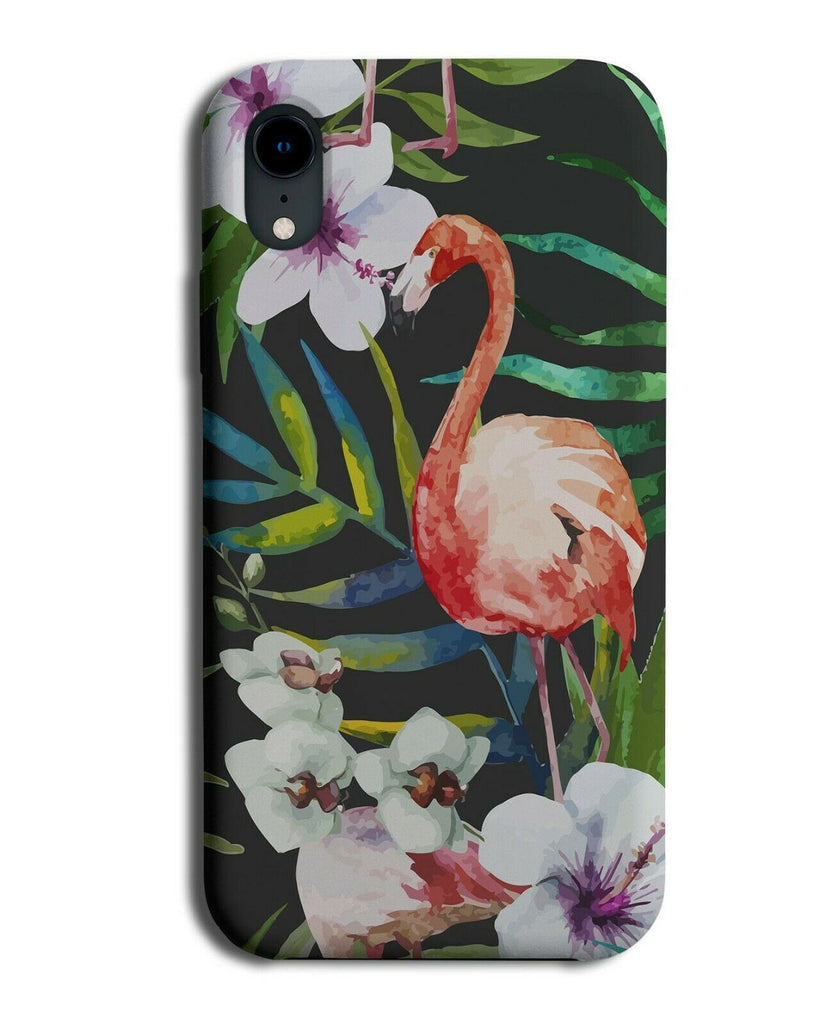 Dark Jungle Pink Flamingo Phone Case Cover Flamingos Lei Bird Birds Picture H023