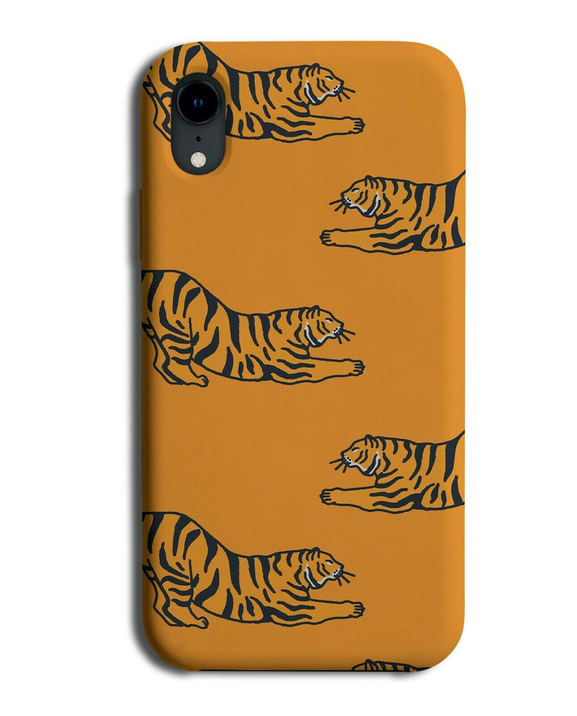 Orange Tiger Pattern Phone Case Cover Patterns Shapes Tigers Pose Animals H257